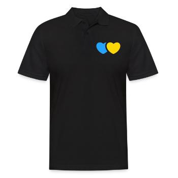 Soutenez l’Ukraine, la paix et non la guerre - Polo Homme - noir - Devant - Kai (181cm)