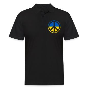 Soutenez l’Ukraine, la paix et non la guerre - Polo Homme - noir - Devant - Kai (181cm)
