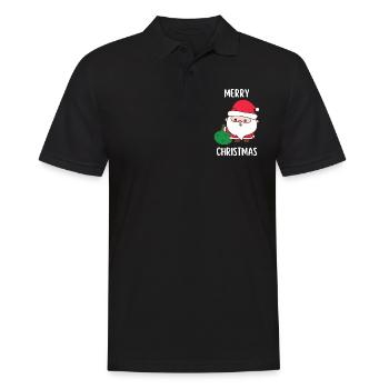 Joyeux Noël Drôle de Chemise de Noël - Polo Homme - noir - Devant - Kai (181cm)
