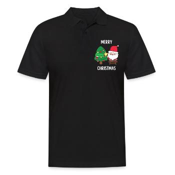 Joyeux Noël Drôle de Chemise de Noël - Polo Homme - noir - Devant - Kai (181cm)