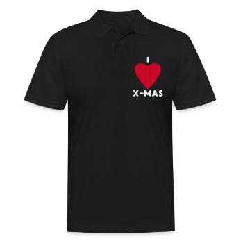 I Love X-Mas Weihnachten Gestricktes Herz - Männer Poloshirt - Schwarz - Vorne - Kai (181cm)