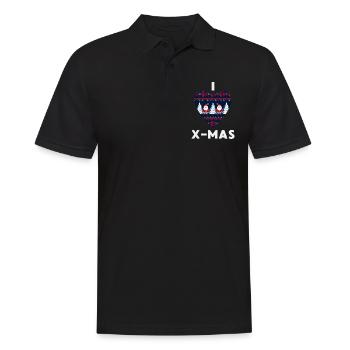 I Love X-Mas Weihnachten Gestricktes Herz - Männer Poloshirt - Schwarz - Vorne - Kai (181cm)