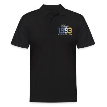 30 ans né en 1993 rétro 30e anniversaire - Polo Homme - noir - Devant - Kai (181cm)