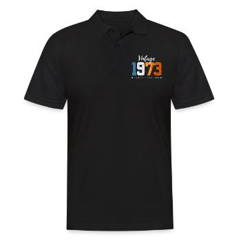 50 ans né en 1973 rétro 50e anniversaire - Polo Homme - noir - Devant - Kai (181cm)