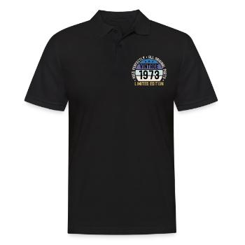 50th birthday Vintage 1973 - Men's Polo Shirt - black - Front - Kai (181cm)