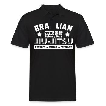 Brazilian Jiu-Jitsu - Männer Poloshirt - Schwarz - Vorne - Kai (181cm)