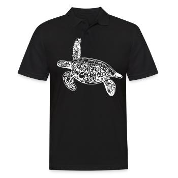 Turtle - vector design - Men's Polo Shirt - black - Front - Kai (181cm)