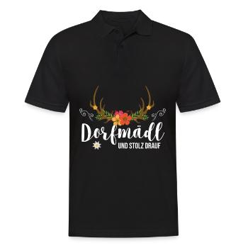 Dorfmädel Dorfmädchen Dorf Dorfmädl Damen - Männer Poloshirt - Schwarz - Vorne - Kai (181cm)