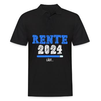 Rentner 2024 Ruhestand 2024 Der Countdown läuft - Männer Poloshirt - Schwarz - Vorne - Kai (181cm)