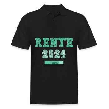 Rentner 2024 Ruhestand 2024 Der Countdown läuft - Männer Poloshirt - Schwarz - Vorne - Kai (181cm)
