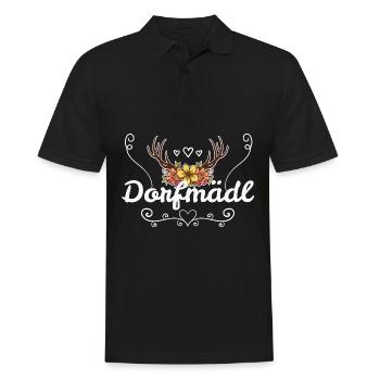 Dorfmädel Dorfmädchen Dorf Dorfmädl Damen - Männer Poloshirt - Schwarz - Vorne - Kai (181cm)