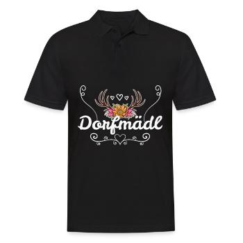 Dorfmädel Dorfmädchen Dorf Dorfmädl Damen - Männer Poloshirt - Schwarz - Vorne - Kai (181cm)