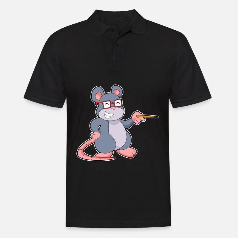 Maus Lehrer Pointer - Männer Poloshirt - Schwarz