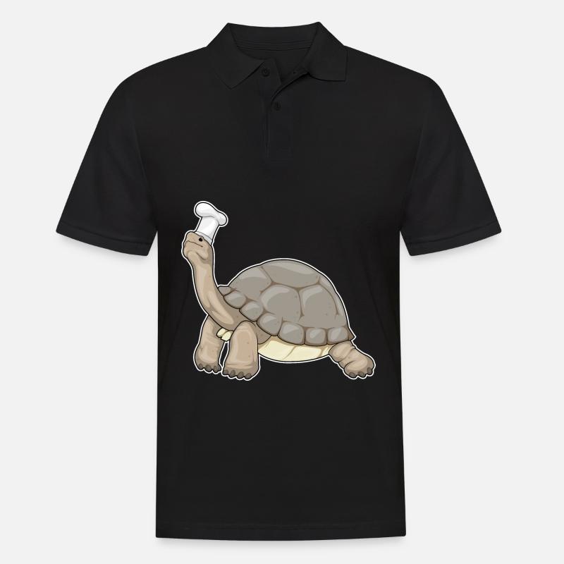 Turtle Chef Chef Hat - Men's Polo Shirt - black