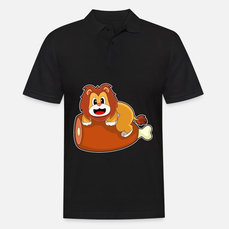 Löwe Fleisch - Männer Poloshirt - Schwarz