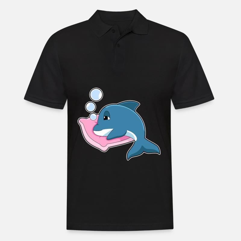 Dolphin Sleeping Pillow - Men's Polo Shirt - black