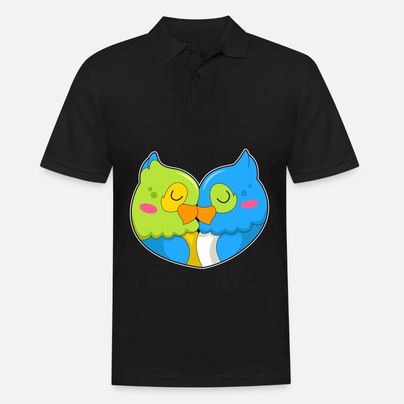 Papagei Liebe - Männer Poloshirt - Schwarz