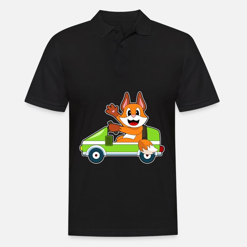 Fuchs Auto - Männer Poloshirt - Schwarz