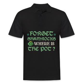Forget Shamrocks Where's The Pot Irish Lucky Vibes - Men's Polo Shirt - black - Front - Kai (181cm)
