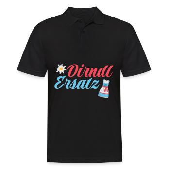 Dirndl Ersatz - Männer Poloshirt - Schwarz - Vorne - Kai (181cm)