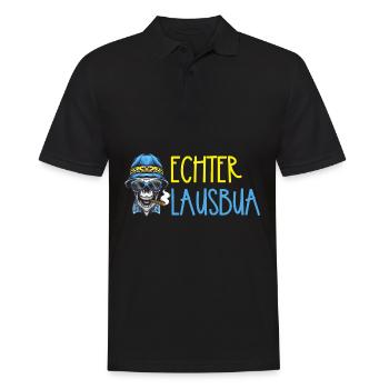 Lausbua Lausbub Lederhosen Trachten - Männer Poloshirt - Schwarz - Vorne - Kai (181cm)
