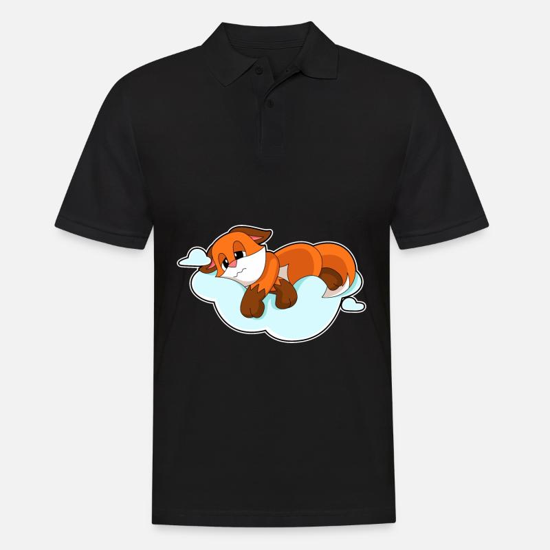 Fuchs Wolken - Männer Poloshirt - Schwarz