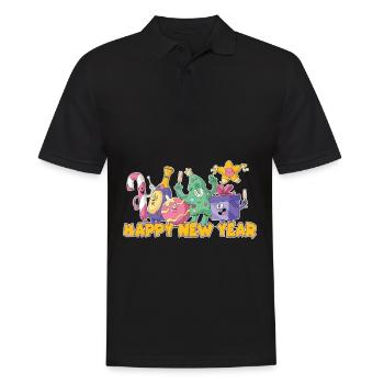 Joyeux Nouvel An 2023 Réveillon du Nouvel An Noël - Polo Homme - noir - Devant - Kai (181cm)
