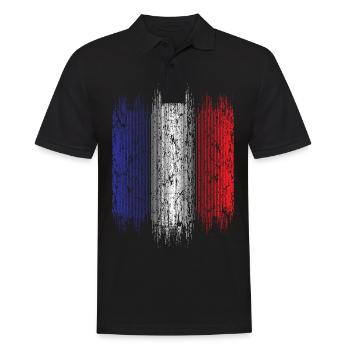 Frankreich - Männer Poloshirt - Schwarz - Vorne - Kai (181cm)