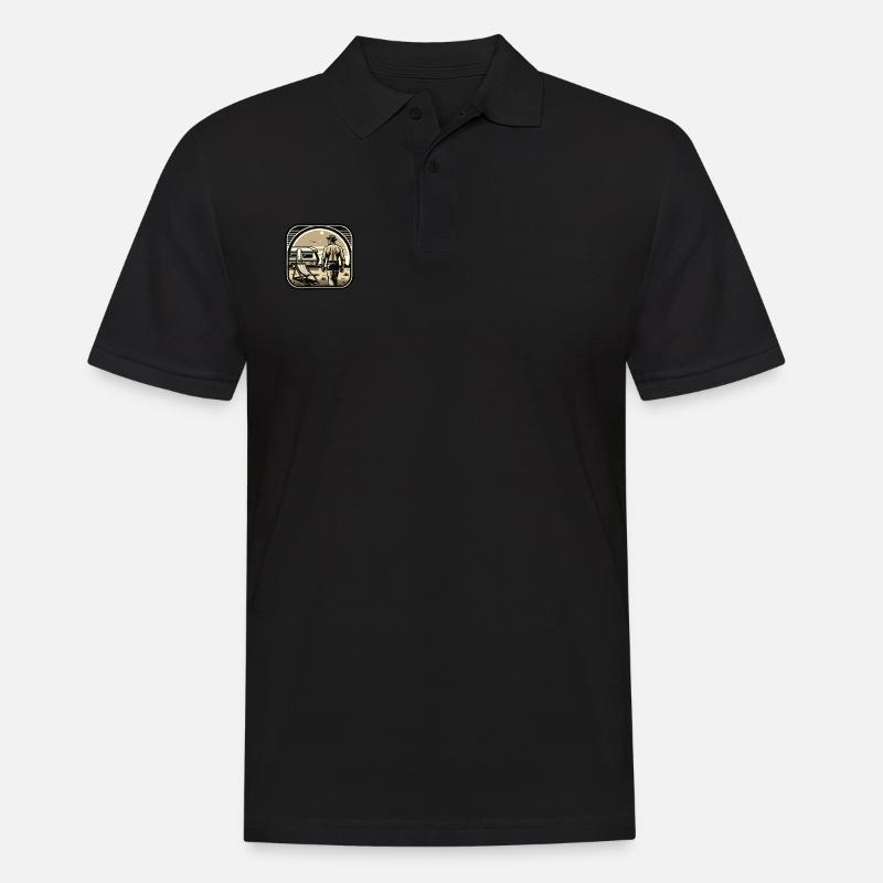 Camping Urlauber - Männer Poloshirt - Schwarz