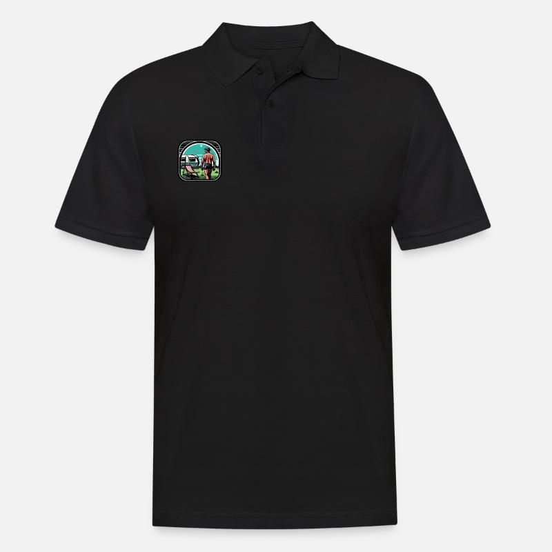 Camping Urlauber - Männer Poloshirt - Schwarz