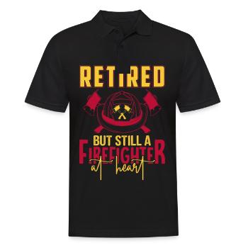 Pensioner still a firefighter at heart - Men's Polo Shirt - black - Front - Kai (181cm)