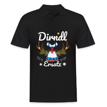 Dirndl Ersatz - Männer Poloshirt - Schwarz - Vorne - Kai (181cm)