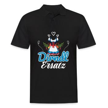 Dirndl Ersatz - Männer Poloshirt - Schwarz - Vorne - Kai (181cm)