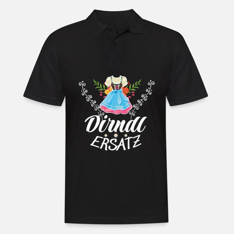 Dirndl Ersatz - Männer Poloshirt - Schwarz