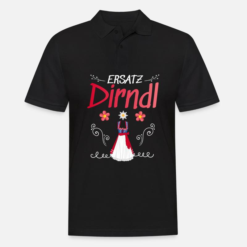 Dirndl Ersatz - Männer Poloshirt - Schwarz