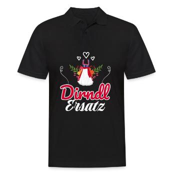 Dirndl Ersatz - Männer Poloshirt - Schwarz - Vorne - Kai (181cm)