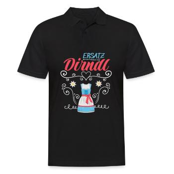 Dirndl Ersatz - Männer Poloshirt - Schwarz - Vorne - Kai (181cm)