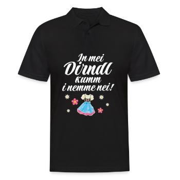 In Mei Dirndl Kumm I Nimma Nei | - Männer Poloshirt - Schwarz - Vorne - Kai (181cm)