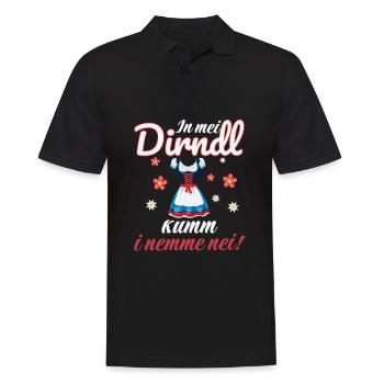 In Mei Dirndl Kumm I Nimma Nei | - Männer Poloshirt - Schwarz - Vorne - Kai (181cm)