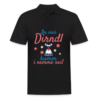 In Mei Dirndl Kumm I Nimma Nei | - Männer Poloshirt - Schwarz - Vorne - Kai (181cm)