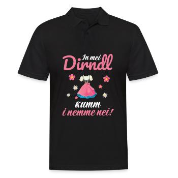 In Mei Dirndl Kumm I Nimma Nei | - Männer Poloshirt - Schwarz - Vorne - Kai (181cm)
