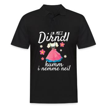 In Mei Dirndl Kumm I Nimma Nei | - Männer Poloshirt - Schwarz - Vorne - Kai (181cm)