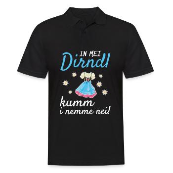 In Mei Dirndl Kumm I Nimma Nei | - Männer Poloshirt - Schwarz - Vorne - Kai (181cm)