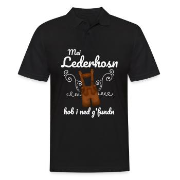 Trachtenshirt Herren Lederhosen - Männer Poloshirt - Schwarz - Vorne - Kai (181cm)