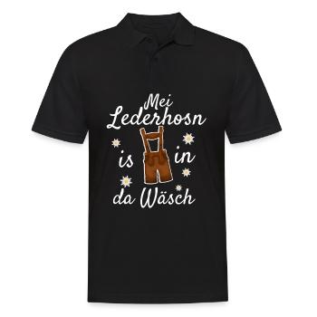 Trachtenshirt Herren Lederhosen - Männer Poloshirt - Schwarz - Vorne - Kai (181cm)