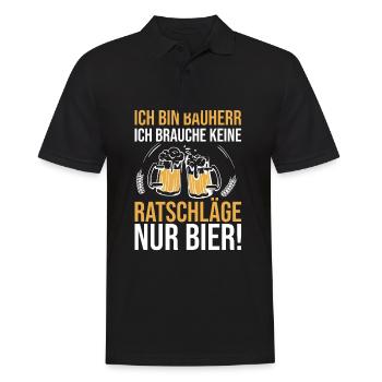 Bauherr Bier Hausbau Eigenheim Richtfest 2022 - Männer Poloshirt - Schwarz - Vorne - Kai (181cm)