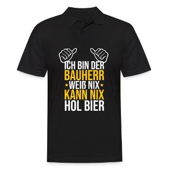 Bauherr Bier Hausbau Eigenheim Richtfest 2022 - Männer Poloshirt - Schwarz - Vorne - Kai (181cm)