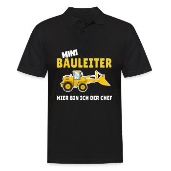 Kinder Bauleiter Bauarbeiter - Bauherr - Männer Poloshirt - Schwarz - Vorne - Kai (181cm)