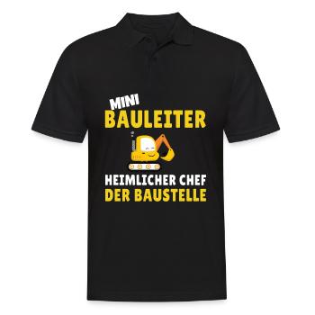 Kinder Bauleiter Bauarbeiter - Bauherr - Männer Poloshirt - Schwarz - Vorne - Kai (181cm)