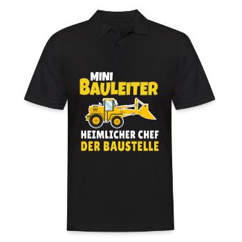 Kinder Bauleiter Bauarbeiter - Bauherr - Männer Poloshirt - Schwarz - Vorne - Kai (181cm)